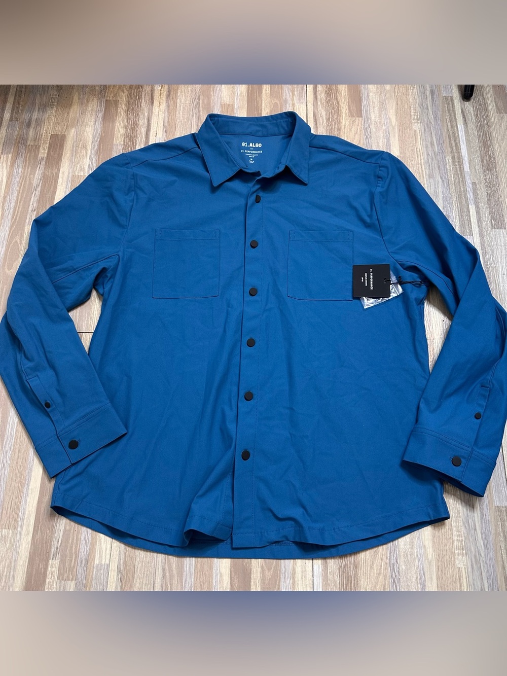 01.ALGO Men’s Casual Button-Down Shirt in Deep Blue Size XL NWT